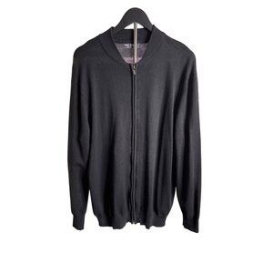 Paul Jones Men's Black Reverse Zip Cardigan Sweater Size XL